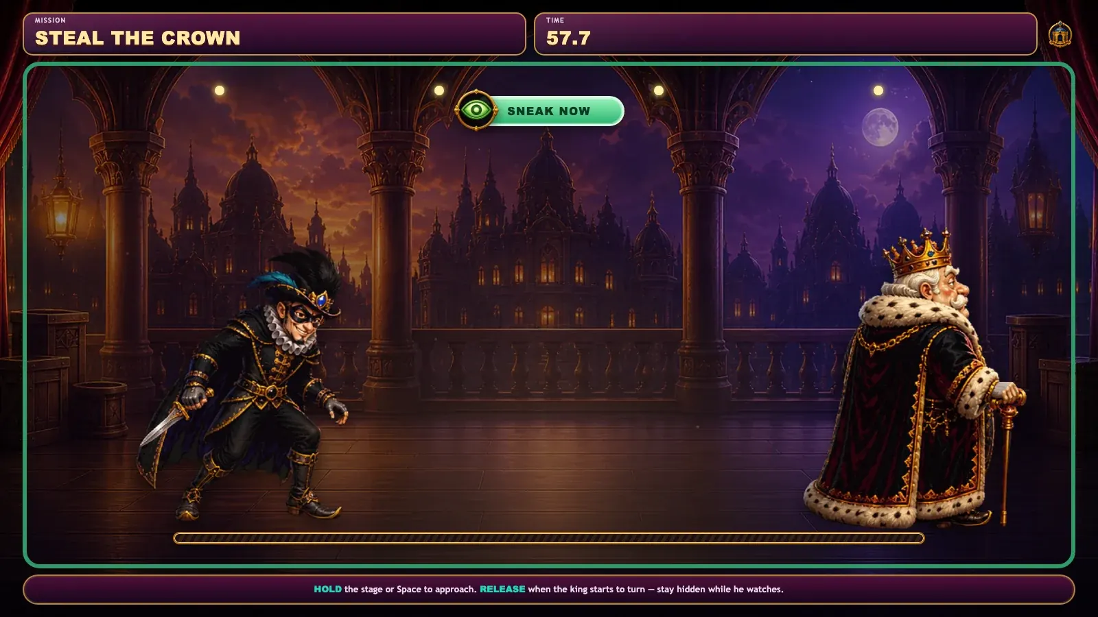 Long Live The New King result panel after a successful coup.
